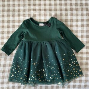 Hanna Andersson Green Dress with Black Bow